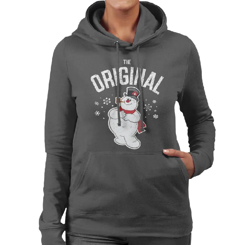 Frosty The Snowman Christmas The Original Women's Hooded Sweatshirt Hoodie with Hem Fringe Bohemian Relaxed