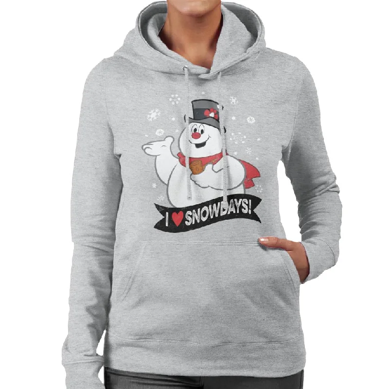 Frosty The Snowman I Love Snowdays Women's Hooded Sweatshirt Hoodie with Magnetic Closure Innovative Modern