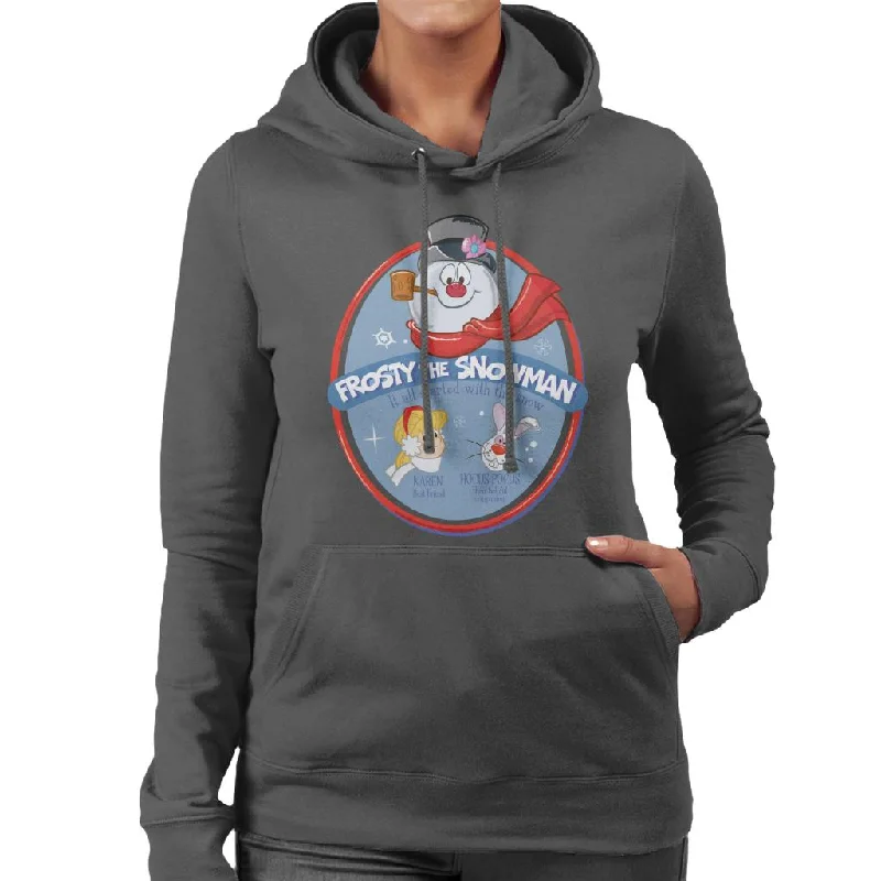 Frosty The Snowman It All Started With The Snow Women's Hooded Sweatshirt Hoodie with Back Slit Movement Comfort