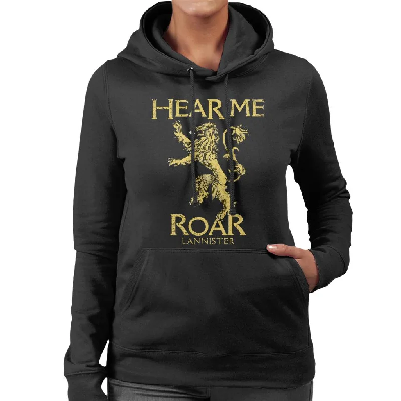 Game Of Thrones Lannister Hear Me Roar Women's Hooded Sweatshirt Hoodie with Crew Neck Simple Timeless