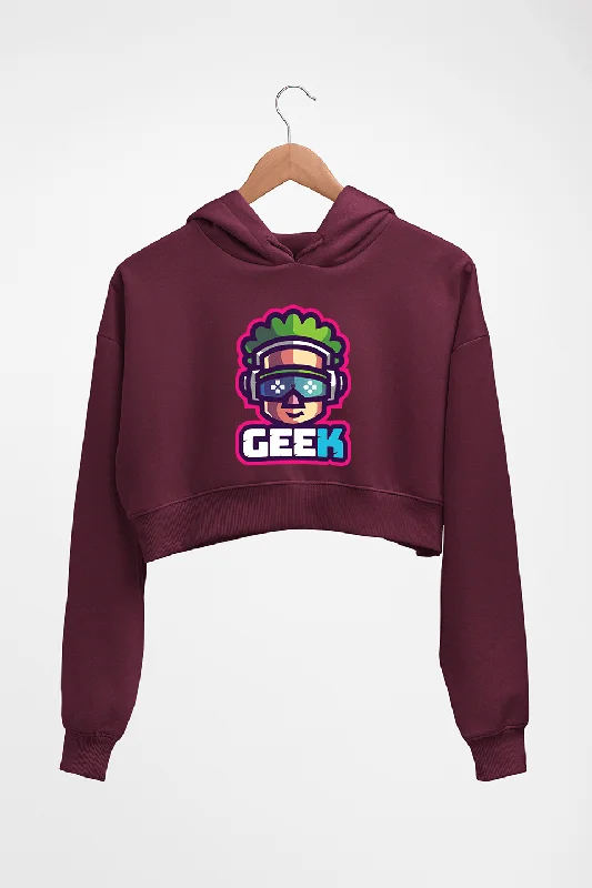 Geek Crop HOODIE FOR WOMEN Hoodie with Zipper Placket Modern Functional