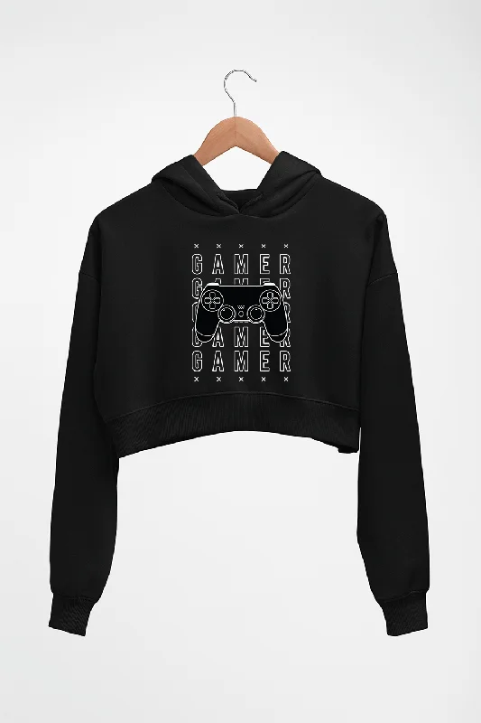 Geek Gamer Crop HOODIE FOR WOMEN Hoodie with High-Low Hem Asymmetrical Trendy