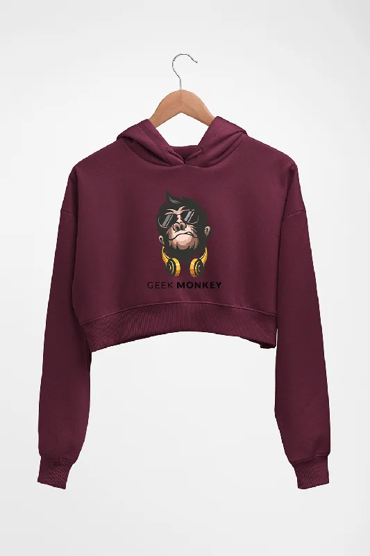 Geek Monkey Crop HOODIE FOR WOMEN Hoodie with Belted Waist Structured Tailored