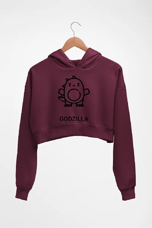 Godzilla Crop HOODIE FOR WOMEN Hoodie with Tied Waist Feminine Flattering