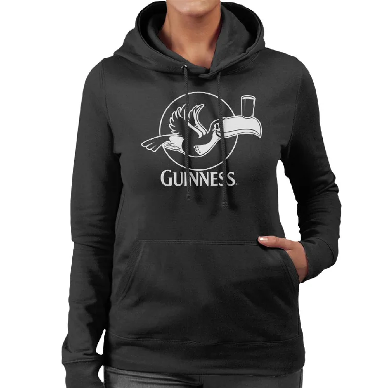 Guinness Toucan Flying With Pint Women's Hooded Sweatshirt Hoodie with Mock Neck Collared Structured