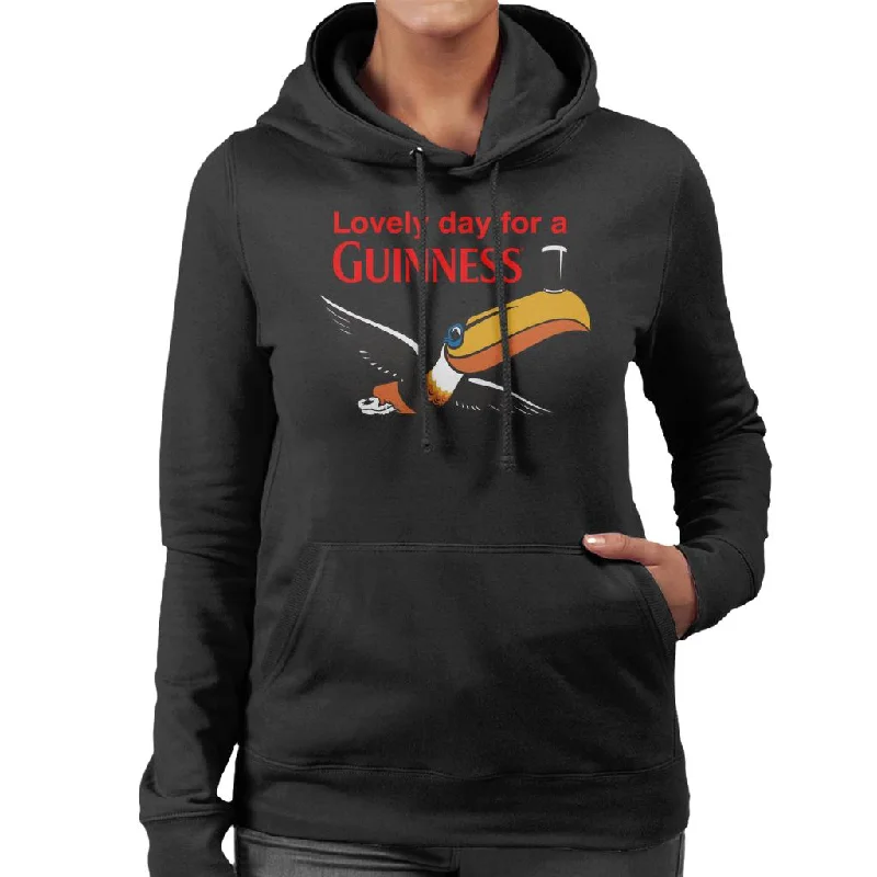 Guinness Toucan Lovely Day For A Guinness Women's Hooded Sweatshirt Hoodie with Side Slits Relaxed Casual