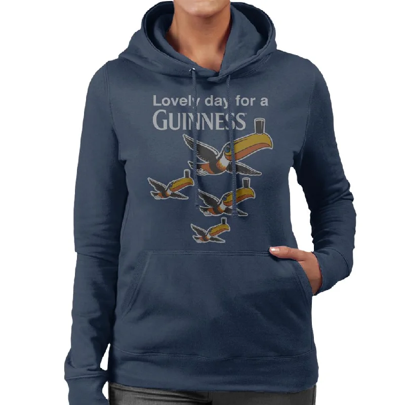 Guinness Toucans Lovely Day For A Guinness Women's Hooded Sweatshirt Hoodie with Toggle Buttons Decorative Unique