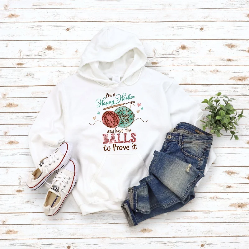 Happy Hooker Hoodie Sweatshirt Hoodie with Front Slit Layering Stylish