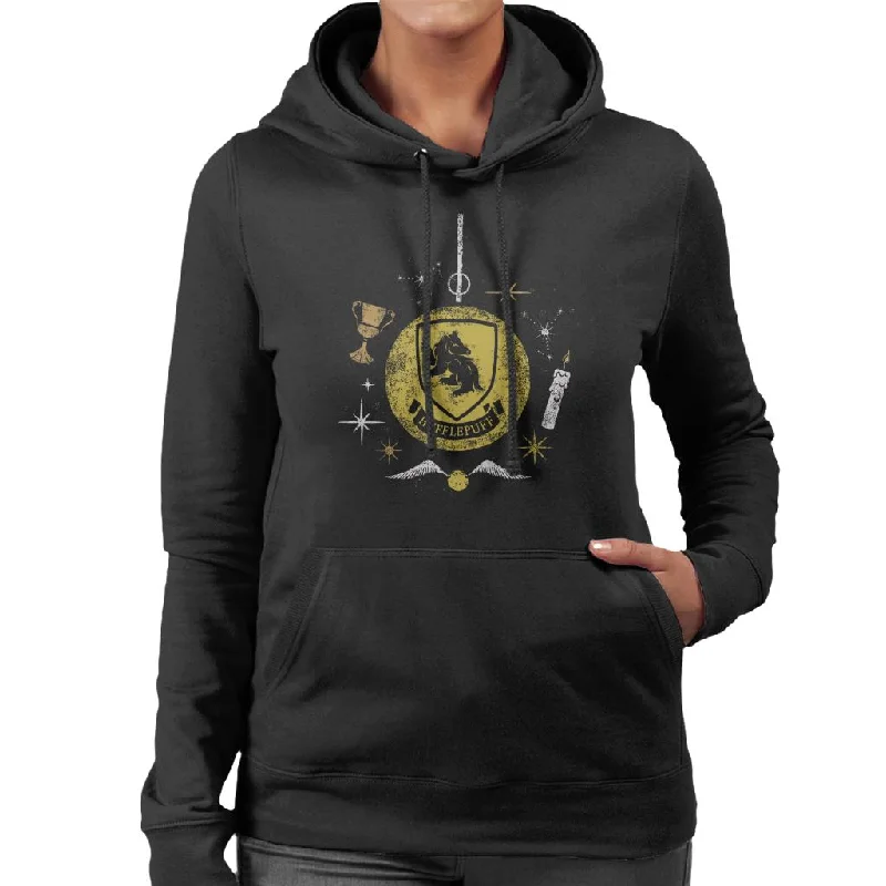 Harry Potter Christmas Hufflepuff Bauble Women's Hooded Sweatshirt Hoodie with Belted Waist Structured Tailored