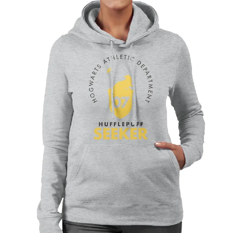 Harry Potter Hufflepuff Quidditch Seeker Women's Hooded Sweatshirt Cotton Hoodie Fleece Lining Warmth