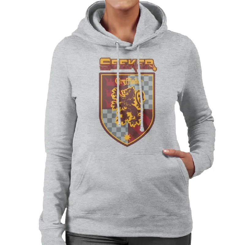 Harry Potter Quidditch Seeker Team Gryffindor Women's Hooded Sweatshirt Hoodie with Monochrome Minimalist Simple