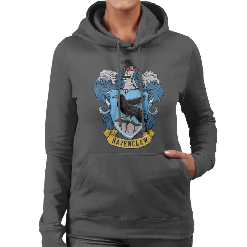 Harry Potter Ravenclaw House Crest Women's Hooded Sweatshirt Hoodie with Sequins Glamorous Eye-catching