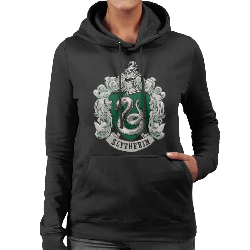 Harry Potter Slytherin House Crest Women's Hooded Sweatshirt Hoodie with Monochrome Minimalist Simple