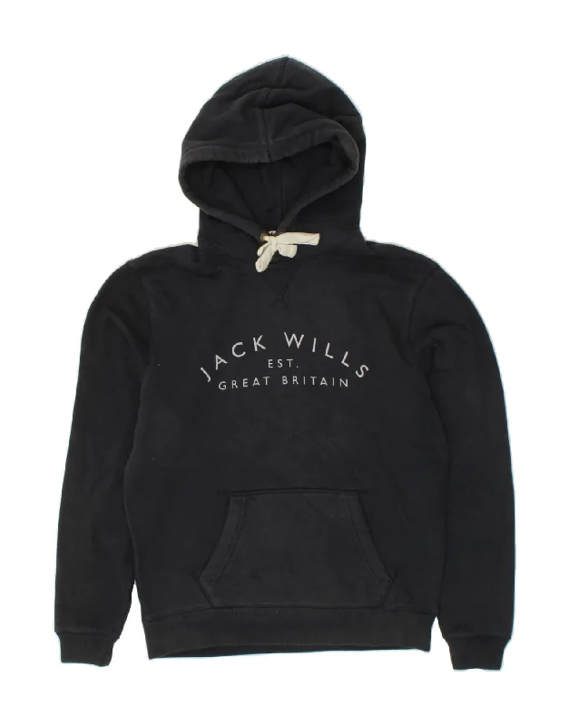 JACK WILLS Mens Graphic Hoodie Jumper Medium Navy Blue Cotton Hoodie with Bell Sleeves Flared Feminine JACK WILLS Mens Graphic Hoodie Jumper Medium Navy Blue Cotton Hoodie with Bell Sleeves Flared Feminine