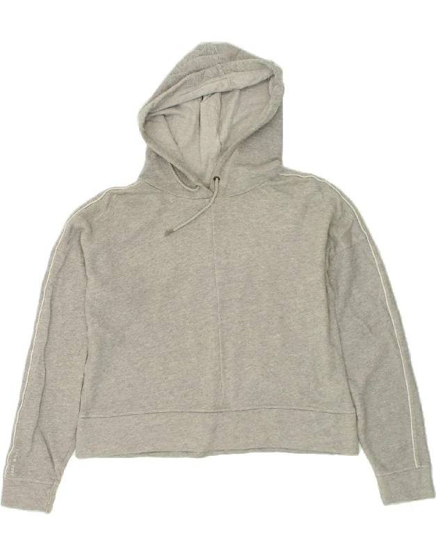 JACK WILLS Womens Oversized Crop Hoodie Jumper UK 16 Large Grey Cotton Hoodie with Rolled Sleeves Casual Relaxed JACK WILLS Womens Oversized Crop Hoodie Jumper UK 16 Large Grey Cotton Hoodie with Rolled Sleeves Casual Relaxed