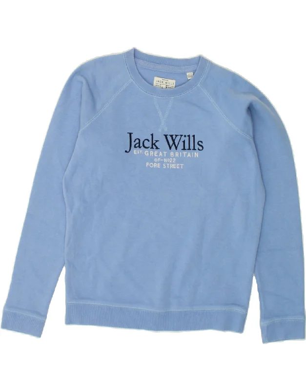JACK WILLS Womens Oversized Graphic Sweatshirt Jumper UK 6 XS Blue Cotton Hoodie with Earth Tones Natural Calm JACK WILLS Womens Oversized Graphic Sweatshirt Jumper UK 6 XS Blue Cotton Hoodie with Earth Tones Natural Calm
