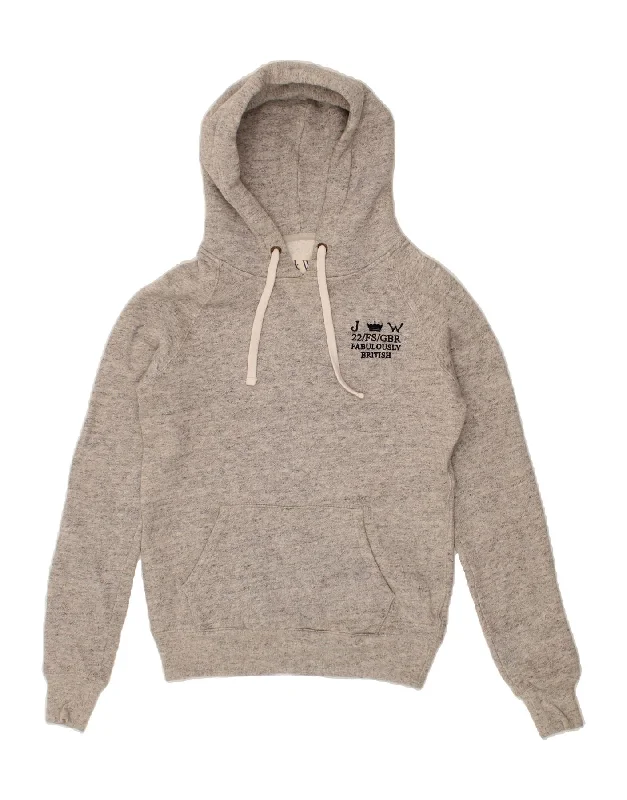 JACK WILLS Womens Oversized Hoodie Jumper UK 8 Small Grey Cotton Hoodie with Raw Hem Edgy Unfinished JACK WILLS Womens Oversized Hoodie Jumper UK 8 Small Grey Cotton Hoodie with Raw Hem Edgy Unfinished