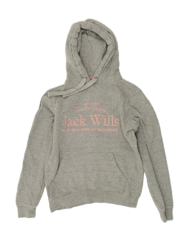 JACK WILLS Womens Oversized Oversized Graphic Hoodie Jumper UK 6 XS Grey Hoodie with Hem Drawcord Adjustable Customizable JACK WILLS Womens Oversized Oversized Graphic Hoodie Jumper UK 6 XS Grey Hoodie with Hem Drawcord Adjustable Customizable