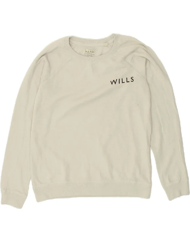 JACK WILLS Womens Sweatshirt Jumper UK 14 Large Grey Cotton Hoodie with Mock Neck Collared Structured JACK WILLS Womens Sweatshirt Jumper UK 14 Large Grey Cotton Hoodie with Mock Neck Collared Structured