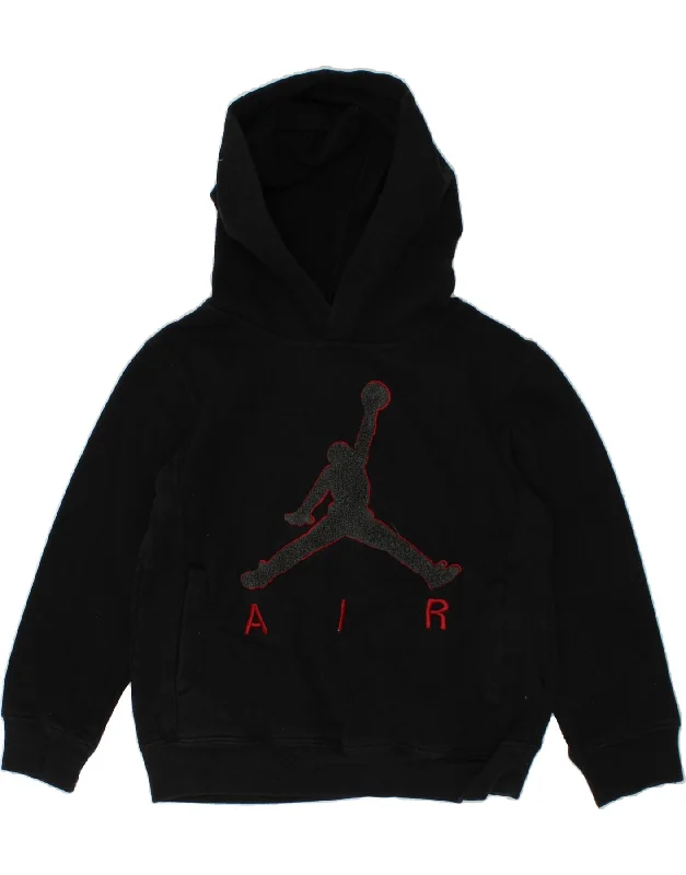 JORDAN Boys Graphic Hoodie Jumper 5-6 Years Medium Black Hoodie with Thumb Holes Functional Cozy JORDAN Boys Graphic Hoodie Jumper 5-6 Years Medium Black Hoodie with Thumb Holes Functional Cozy