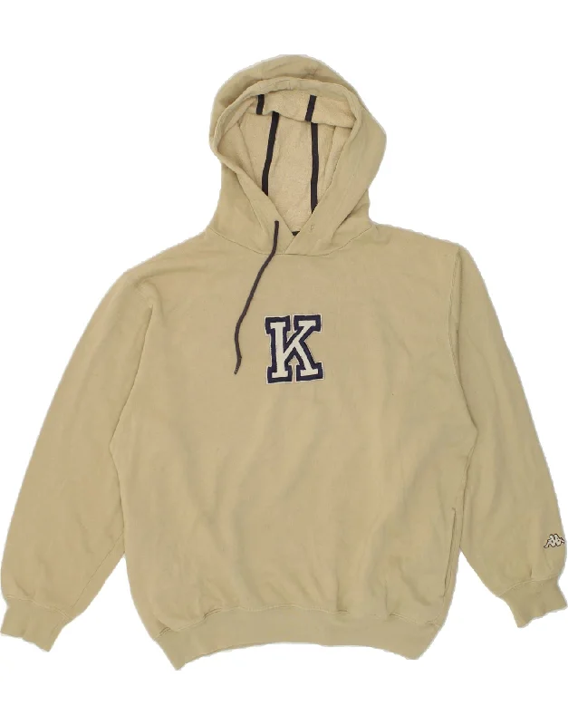KAPPA Mens Graphic Hoodie Jumper Large Beige Cotton Hoodie with Belted Waist Structured Tailored KAPPA Mens Graphic Hoodie Jumper Large Beige Cotton Hoodie with Belted Waist Structured Tailored