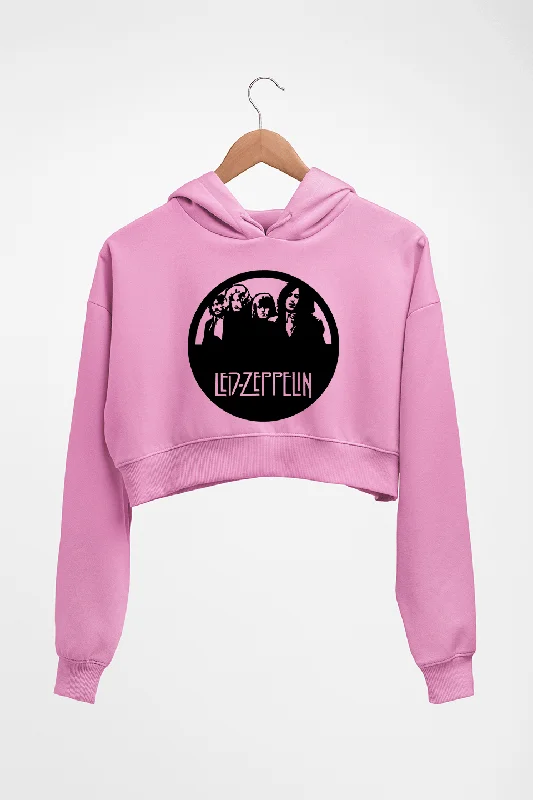 Led Zeppelin Crop HOODIE FOR WOMEN Hoodie with Hem Frayed Vintage Worn