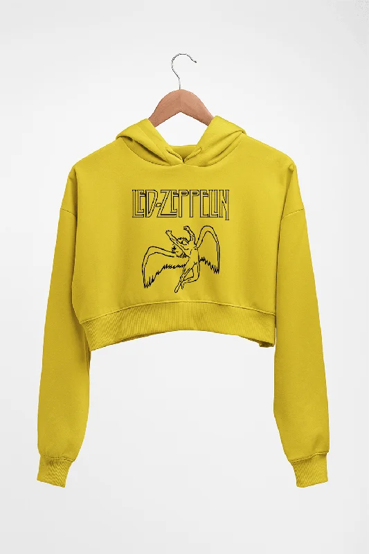 Led Zeppelin Crop HOODIE FOR WOMEN Hoodie with Hem Lace Feminine Delicate