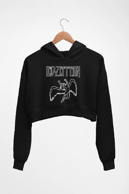 Led Zeppelin Crop HOODIE FOR WOMEN Hoodie with Hem Raw Edge Edgy Unfinished