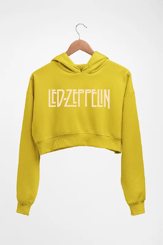 Led Zeppelin Crop HOODIE FOR WOMEN Hoodie with Hem Elastic Stretchable Comfortable