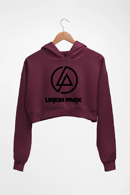 Linkin Park Crop HOODIE FOR WOMEN Hoodie with Hem Raw Edge Edgy Unfinished