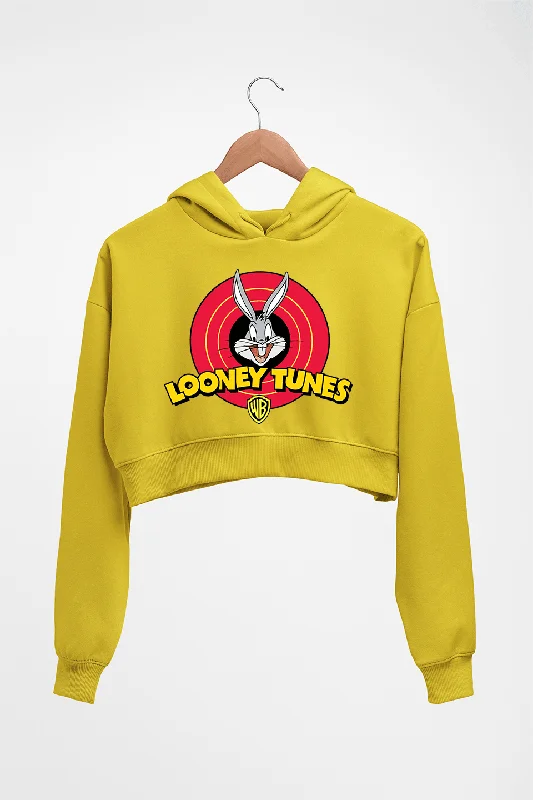 Looney Tunes Crop HOODIE FOR WOMEN Hoodie with Sequins Glamorous Eye-catching
