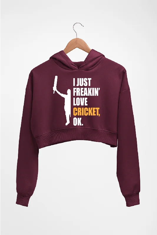 Love Cricket Crop HOODIE FOR WOMEN Hoodie with Fur Luxurious Winter