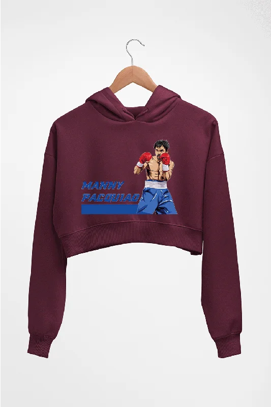 Manny Pacquiao Crop HOODIE FOR WOMEN Zip Hoodie Drawstring Kangaroo Pocket