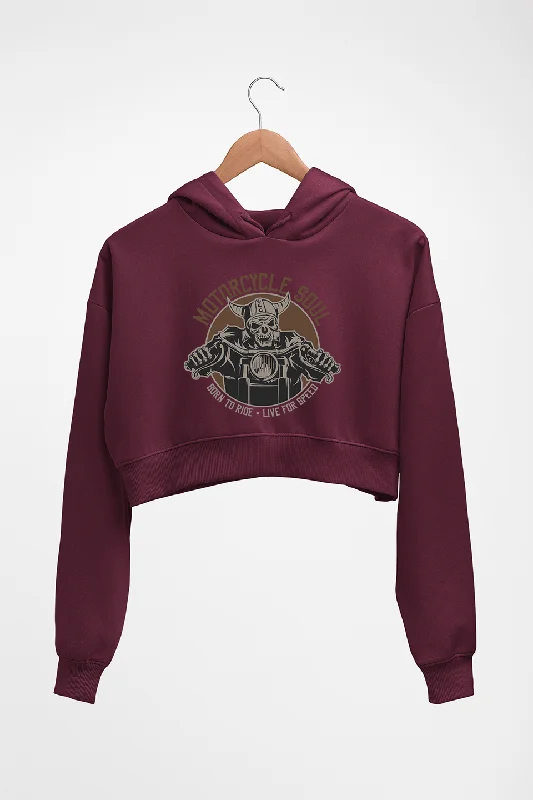 Motercycle Born To Ride Crop HOODIE FOR WOMEN Hoodie with Hem Patch Decorative Personalized Motercycle Born To Ride Crop HOODIE FOR WOMEN Hoodie with Hem Patch Decorative Personalized