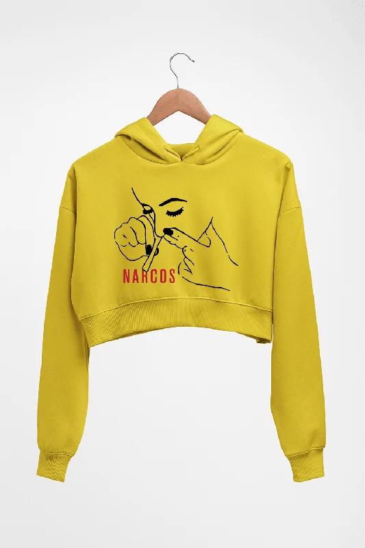 Narcos Drugs Crop HOODIE FOR WOMEN Hoodie with Full-Zip Functional Layering