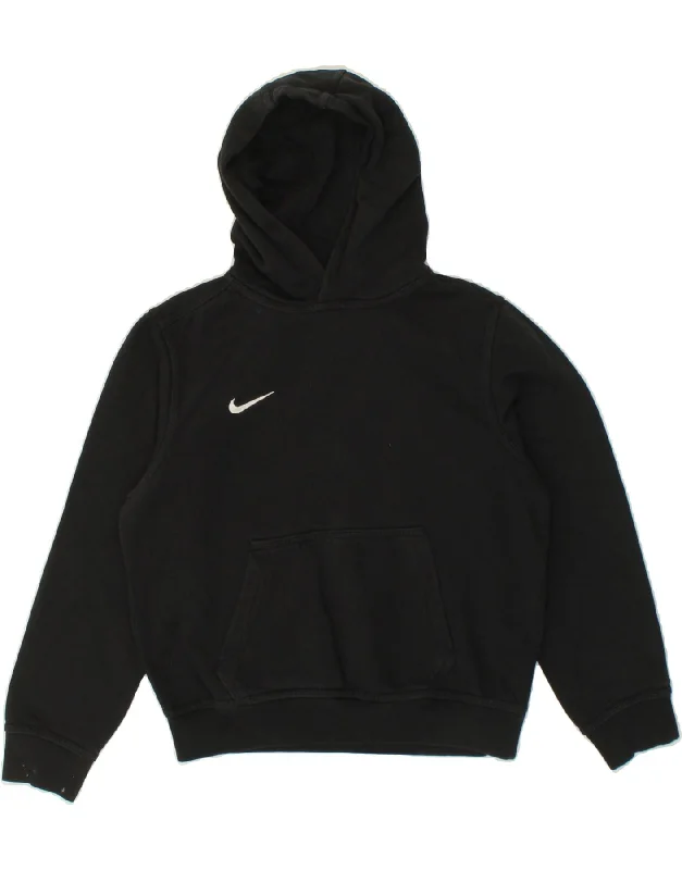 NIKE Boys Hoodie Jumper 10-11 Years Medium Black Hoodie with Embroidery Detailed Premium NIKE Boys Hoodie Jumper 10-11 Years Medium Black Hoodie with Embroidery Detailed Premium