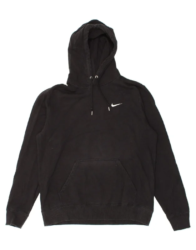 NIKE Mens Hoodie Jumper Large Black Cotton Hoodie Dress Longline Feminine