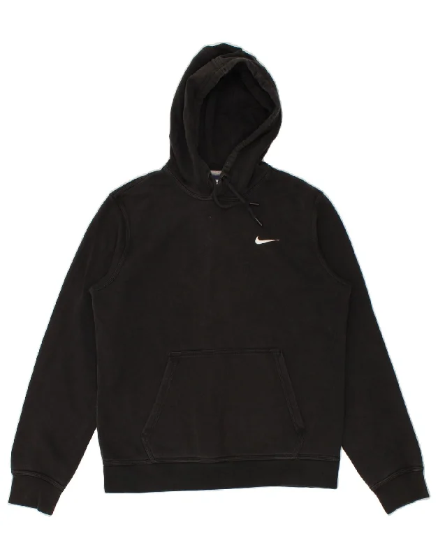 NIKE Mens Hoodie Jumper Medium Black Hoodie with Sequins Glamorous Eye-catching