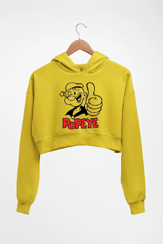 Popeye Crop HOODIE FOR WOMEN Hoodie with Puffed Sleeves Voluminous Trendy