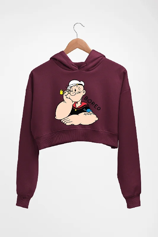 Popeye Crop HOODIE FOR WOMEN Hoodie with Set-In Sleeves Structured Classic