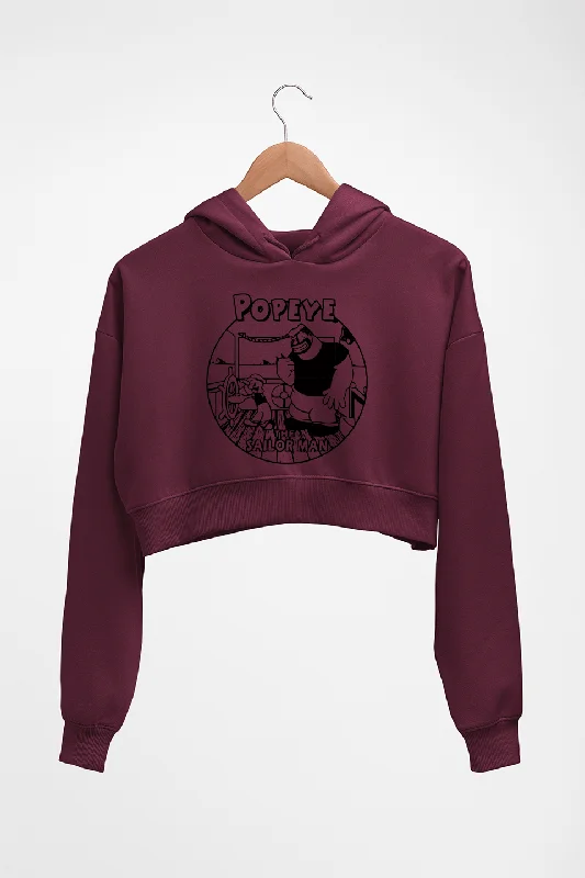 Popeye Crop HOODIE FOR WOMEN Hoodie with Relaxed Fit Easy Casual