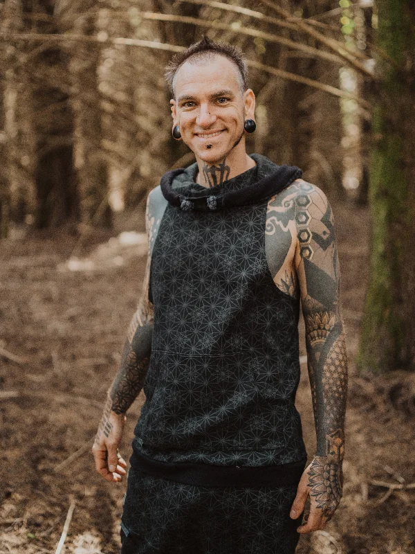 Portal Tank - Organic Cotton Medium Weight Interlock Jersey Cowl Hood Lengthy Sacred Geometry Sleeveless Hoodie Hoodie with Fur Luxurious Winter Portal Tank - Organic Cotton Medium Weight Interlock Jersey Cowl Hood Lengthy Sacred Geometry Sleeveless Hoodie Hoodie with Fur Luxurious Winter