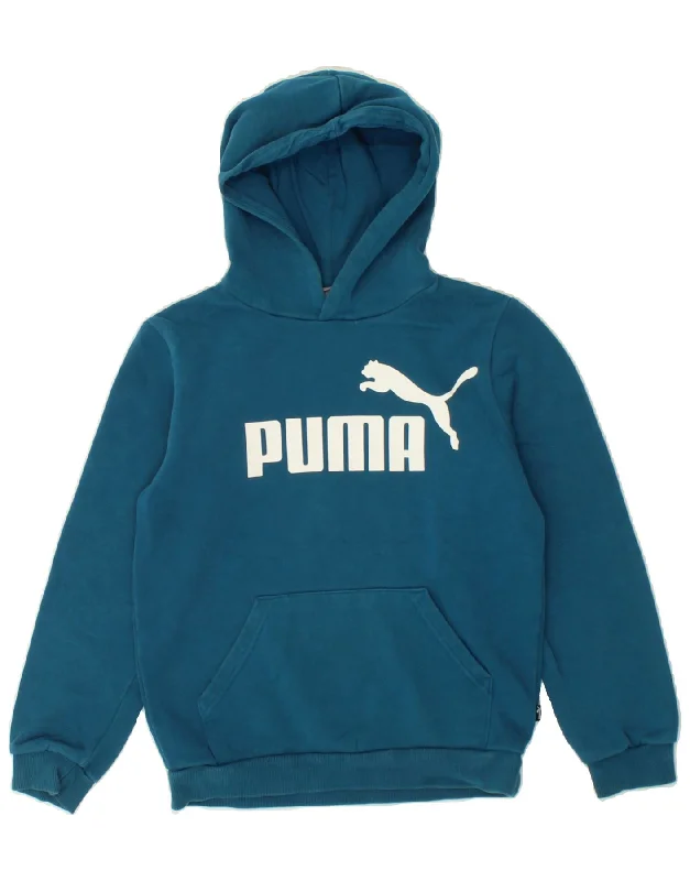 PUMA Boys Graphic Hoodie Jumper 11-12 Years Turquoise Cotton Hoodie Jacket Zipper Layering PUMA Boys Graphic Hoodie Jumper 11-12 Years Turquoise Cotton Hoodie Jacket Zipper Layering