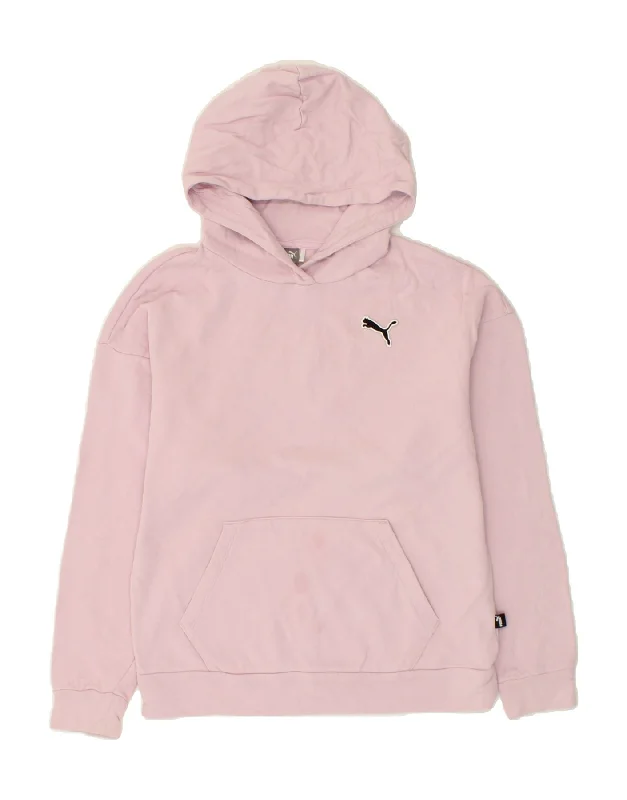 PUMA Womens Oversized Hoodie Jumper UK 6 XS Purple Cotton Hoodie with Full-Zip Functional Layering PUMA Womens Oversized Hoodie Jumper UK 6 XS Purple Cotton Hoodie with Full-Zip Functional Layering