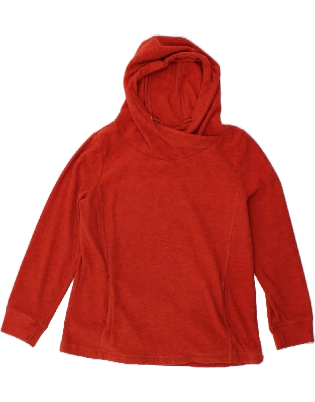 REGATTA Womens Hoodie Jumper UK 14 large  Red Hoodie with Bell Sleeves Flared Feminine