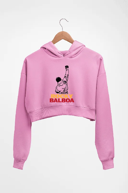 Rocky Balboa Crop HOODIE FOR WOMEN Hoodie with Contrast Stitching Detailed Premium