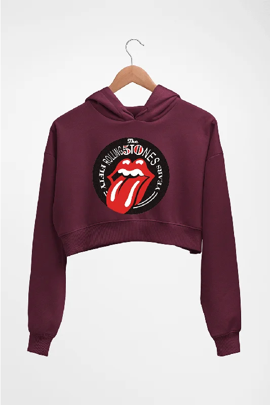 Rolling Stones Crop HOODIE FOR WOMEN Hoodie with Longline Fit Extended Stylish