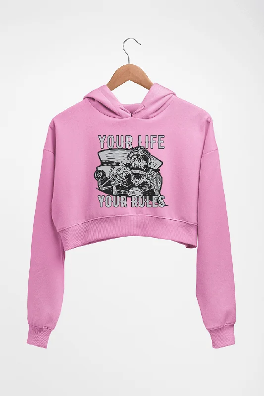 Skull Crop HOODIE FOR WOMEN Hoodie with Back Slit Movement Comfort