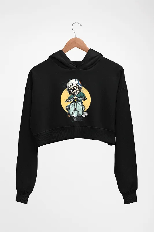Skull Crop HOODIE FOR WOMEN Hoodie with Hem Elastic Stretchable Comfortable