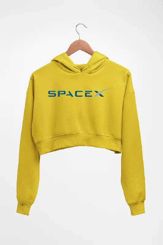 SpaceX Crop HOODIE FOR WOMEN Hoodie with Distressed Vintage Worn